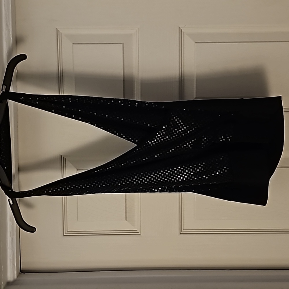 Charlotte Russe black sequin halter top size M